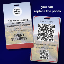 Locatie Vervangbare Foto QR Logo Conferentie Badge