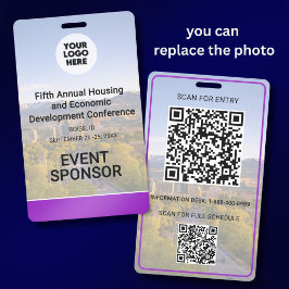 Locatie Vervangbare Foto QR Logo Conferentie Badge