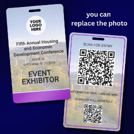 Locatie Vervangbare Foto QR Logo Conferentie Badge