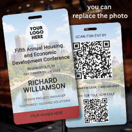 Locatie Vervangbare Foto QR Logo Conferentie Badge