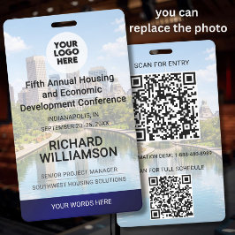 Locatie Vervangbare Foto QR Logo Conferentie Badge
