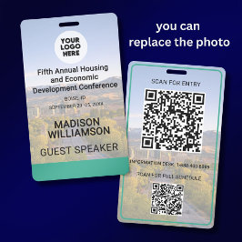 Locatie Vervangbare Foto QR Logo Conferentie Badge