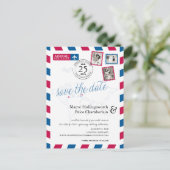 Locaties van Montreal naar Londen Airmail Aankondigingskaart (Staand voorkant)