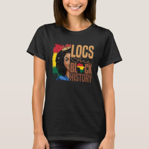 Locaties zijn zwarte geschiedenis BHM Afro Dreadlo T-shirt