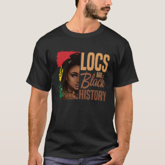 Locaties zijn zwarte geschiedenis BHM Afro Dreadlo T-shirt