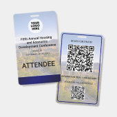 Location Replaceable Photo QR Logo Conference Badge (Voor- en achterkant)