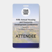 Location Replaceable Photo QR Logo Conference Badge (Voorzijde)