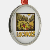 Locavore Slow Food Metalen Ornament (Rechts)