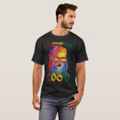 Loc'd Afro Melanin Queen Art juni T-shirt (Voorkant volledig)