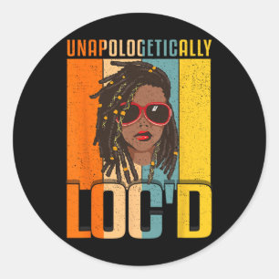 Loc'd Black Queen Melanin Loc'd Hair Ronde Sticker