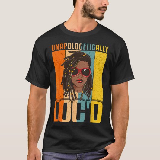 Loc'd Black Queen Melanin Loc'd Hair T-shirt (Voorkant)