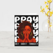 Loc'd Black Woman Pray On It Throught It Over It C Kaart (Gele Bloem)