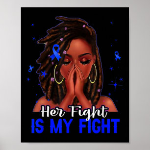 Loc'd Hair Black Woman Haar gevecht is mijn gevech Poster