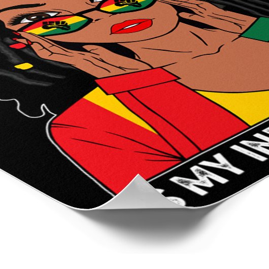 Loc'd Hair Black Woman Juneteenth is mijn onafhank Poster (Hoek)