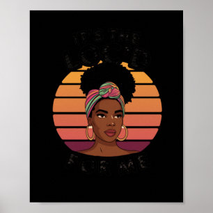 Loc'd Hair Zwart Koningin Afro Vrouw Melanine Meis Poster
