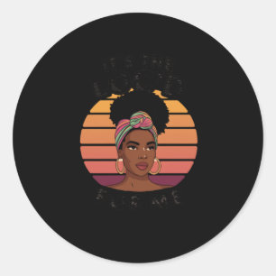 Loc'd Hair Zwart Koningin Afro Vrouw Melanine Meis Ronde Sticker