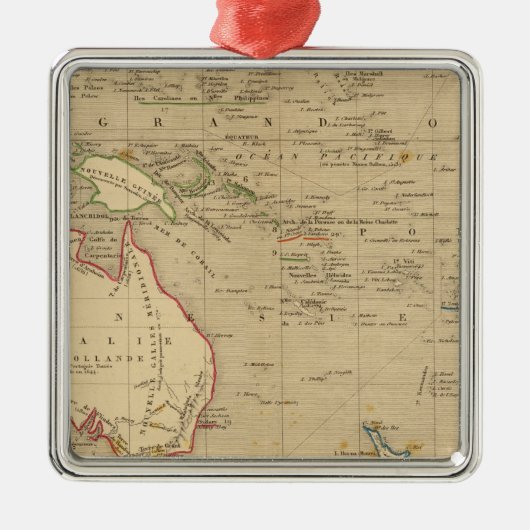 L'Oceanie en 1841 Metalen Ornament (Voorkant)