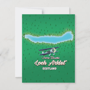 Loch Arklet kaart Schotland vintage kaart