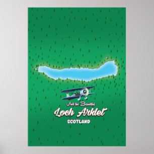 Loch Arklet kaart Schotland vintage kaart Poster