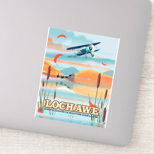 Loch Awe Schotland reisposter Sticker (Detail)