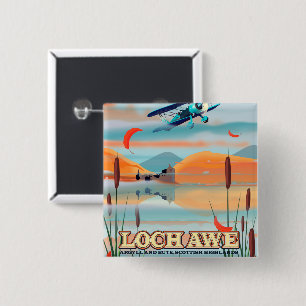 Loch Awe Schotland reisposter Vierkante Button 5,1 Cm