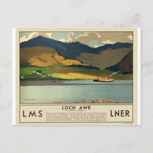 Loch Awe Scotland Vintage Travel Briefkaart