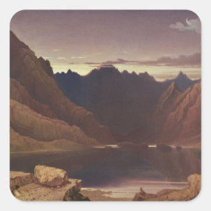Loch Coruisk, Isle of Skye - Dawn, c.1826-32 (w/c) Vierkante Sticker