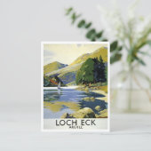 Loch Eck Argyll Scotland Retro Geïnspireerd Briefkaart (Staand voorkant)