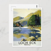 Loch Eck Argyll Scotland Retro Geïnspireerd Briefkaart (Voorkant / Achterkant)