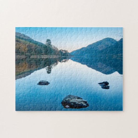 Loch Eck in Blauw, Schotland Legpuzzel (Horizontaal)