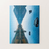 Loch Eck in Blauw, Schotland Legpuzzel (Verticaal)