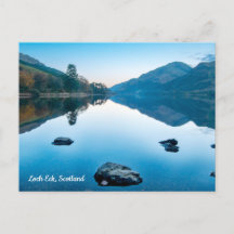 Loch Eck in het blauw, Schotland ansichtkaart