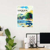 Loch Eck panorama, Argyll, Schotland, vintage Poster (Thuiskantoor)