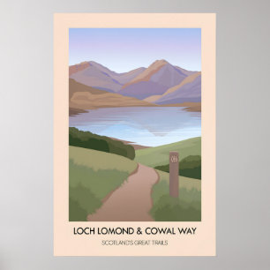 Loch Lomond en Cowal Way Scotlands Grote Routes Poster