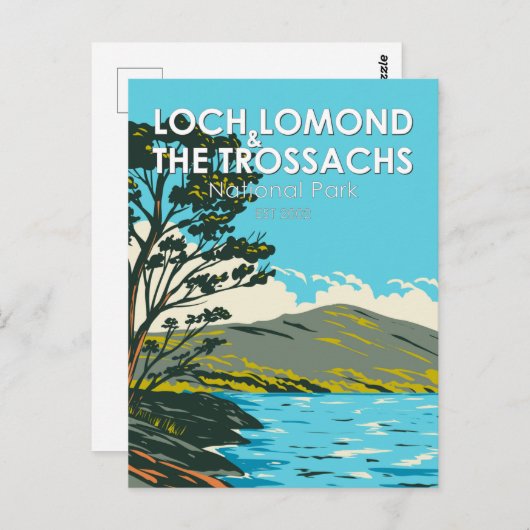 Loch Lomond en het Nationaal Park Trossachs Briefkaart (Voorkant / Achterkant)