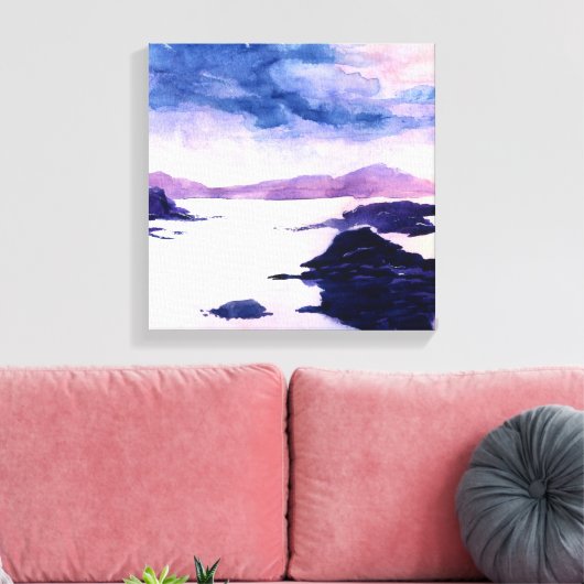 Loch Lomond Schots aquarel Canvas (Insitu (Woonkamer))