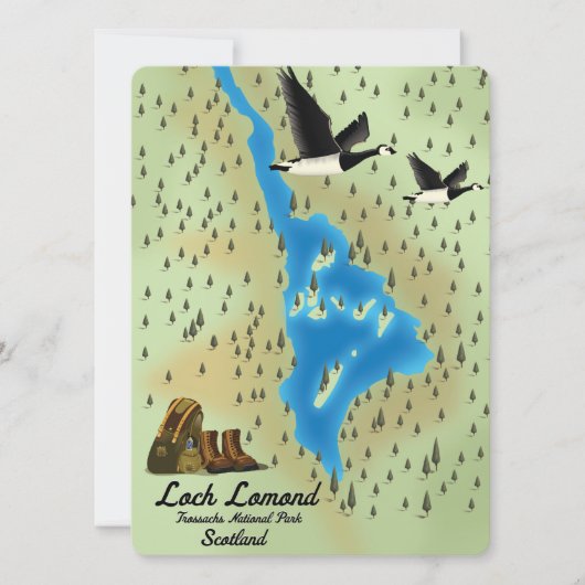Loch Lomond, Trossachs, Scotland map (Voorkant)