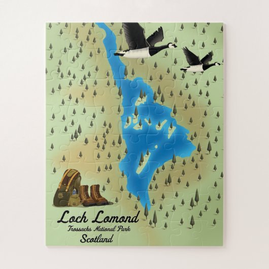 Loch Lomond, Trossachs, Scotland map Legpuzzel (Verticaal)