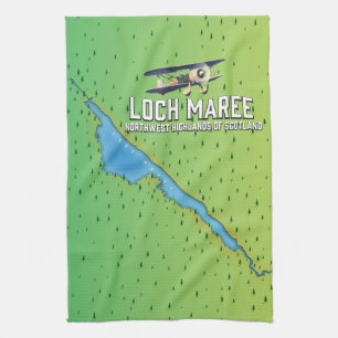 Loch Maree NW Hooglanden Schotland kaart Theedoek