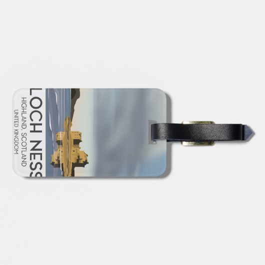 Loch Ness, Highlands, Scotland reisposter Bagagelabel (Achterkant horizontaal)