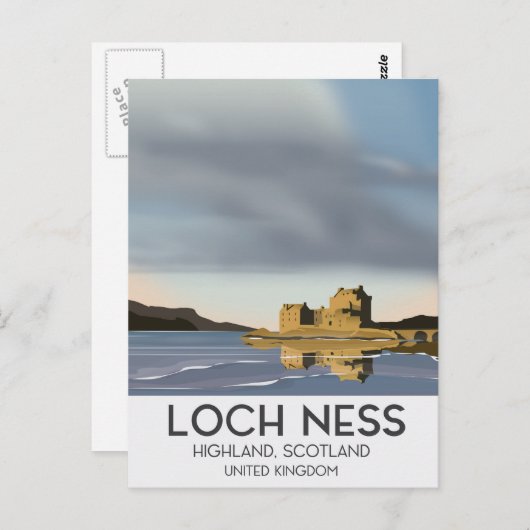 Loch Ness, Highlands, Scotland reisposter Briefkaart (Voorkant / Achterkant)