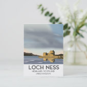 Loch Ness, Hooglanden, Schotland reisposter Briefkaart (Staand voorkant)