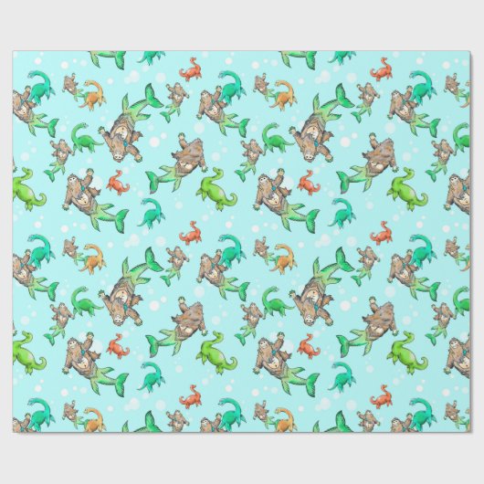 Loch Ness mermaid sasquatch monster pakpapier (Vlak)