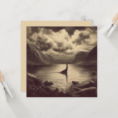 Loch Ness Monster Antiek illustratie Kaart (Voorkant / Achterkant in situ)