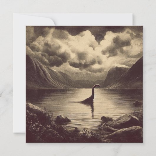 Loch Ness Monster Antiek illustratie Kaart (Voorkant)