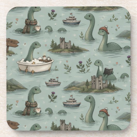 Loch Ness Monster Bier Onderzetter (Voorkant)