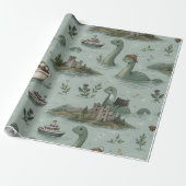 Loch Ness Monster Cadeaupapier (Uitgerold)