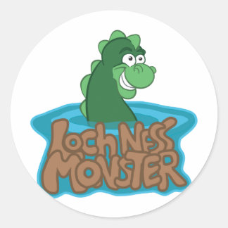 Loch Ness Monster Cartoon Ronde Sticker