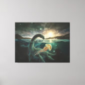 Loch Ness Monster | Duistere Academische Schotse L Canvas Afdruk (Voorkant)
