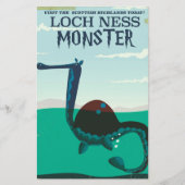 Loch Ness Monster grappige reisposter Briefpapier (Voorkant)